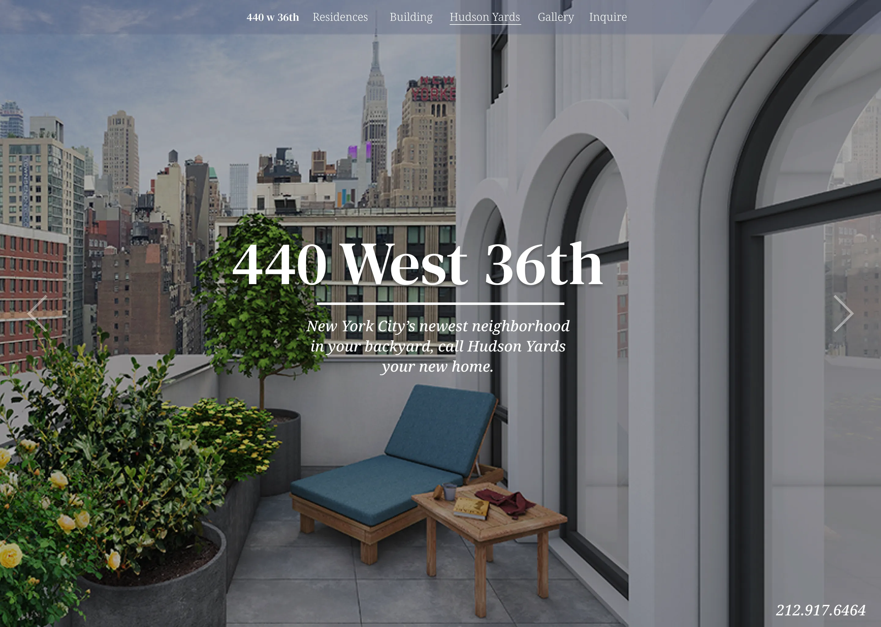 440 West 36th marketing website on MacBook